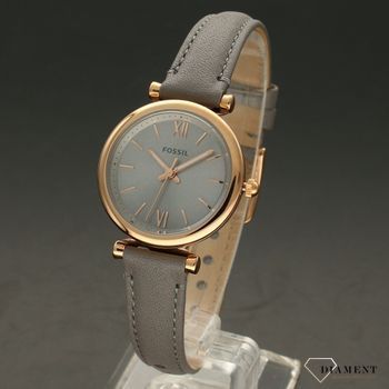 Zegarek damski na szarym pasku z różowym złotem  Fossil Carlie Mini ES5068.  (2).jpg