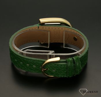 Zegarek damski Fossil Harwell Zielony pasek ES5267. Złota koperta ze stali szlachetnej to idealne połączenie z zielonym, skórzanym paskiem. Tarcza zegarka w kwadratowym nowoczesnym wyglądzie (2).jpg