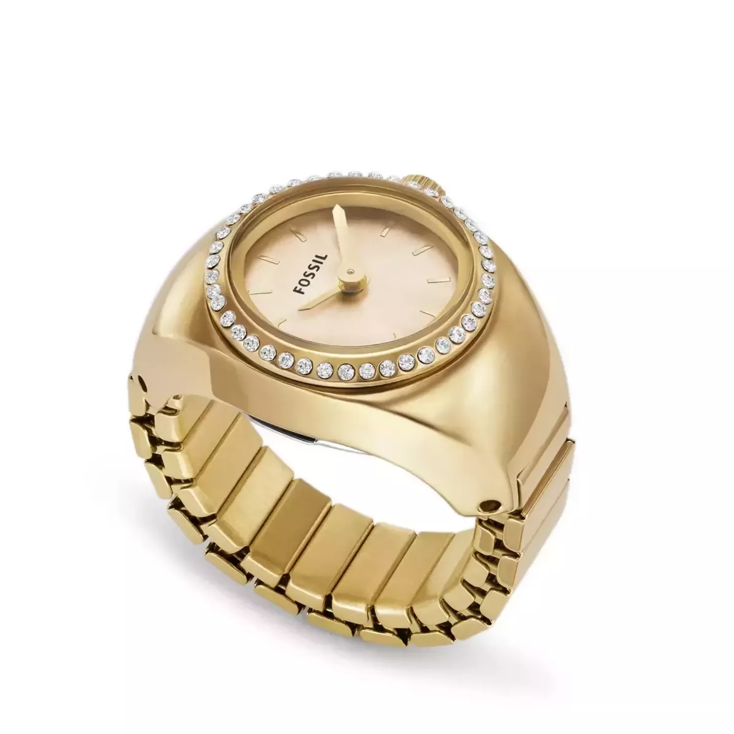 Fossil ES5319 – damski zegarek pierścionek w kolorze złotym, fossil zegarek pierscionek.webp