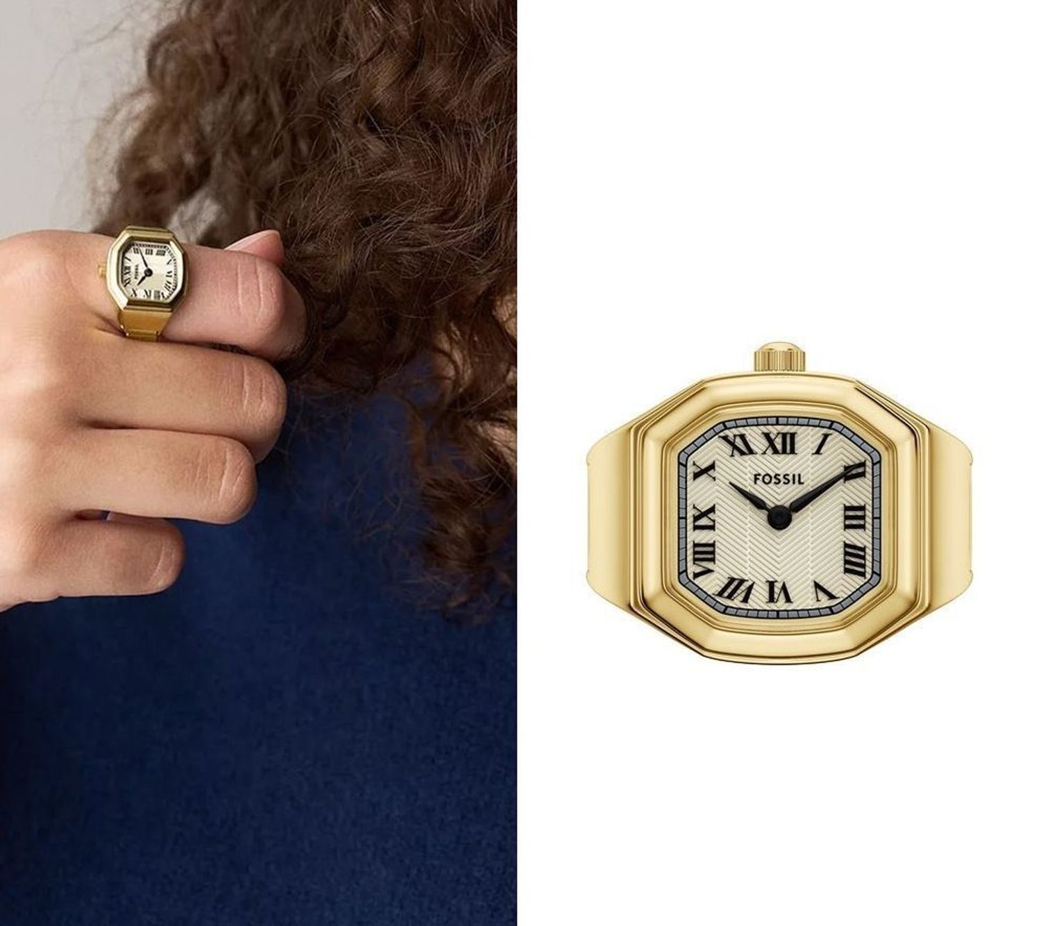 Fossil pierścionek z zegarkiem damski kolor złoty ES5446 (3).jpg