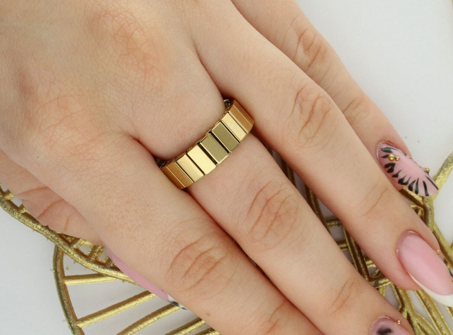 Fossil pierścionek z zegarkiem damski kolor złoty ES5446 (3).jpg