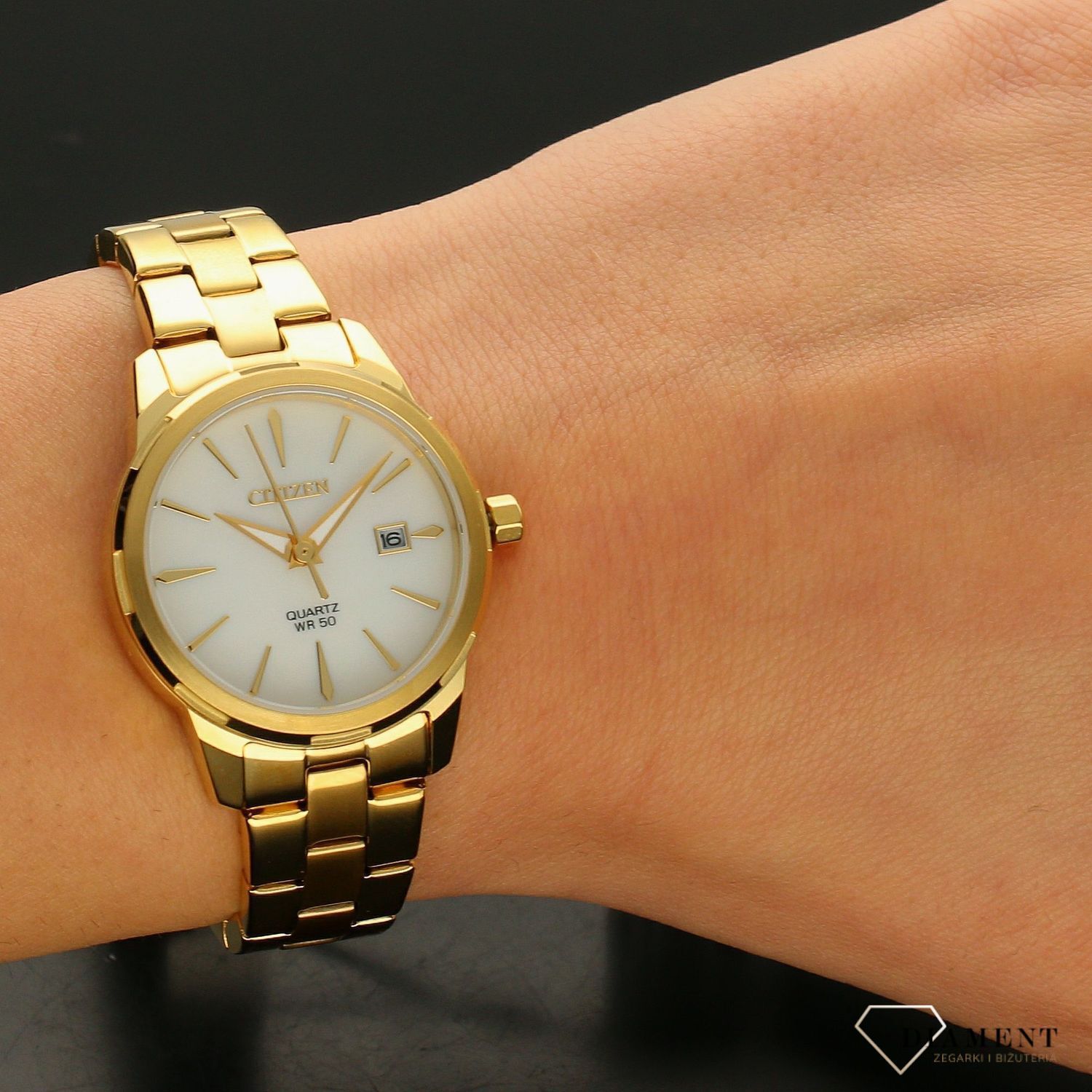 Zegarek damski Citizen 'Złoty Eco-drive' EU6072-56D.jpg
