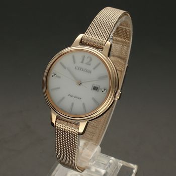 Zegarek damski na złotej bransolecie zasilany światłem Citizen EW2447-89A (2).jpg