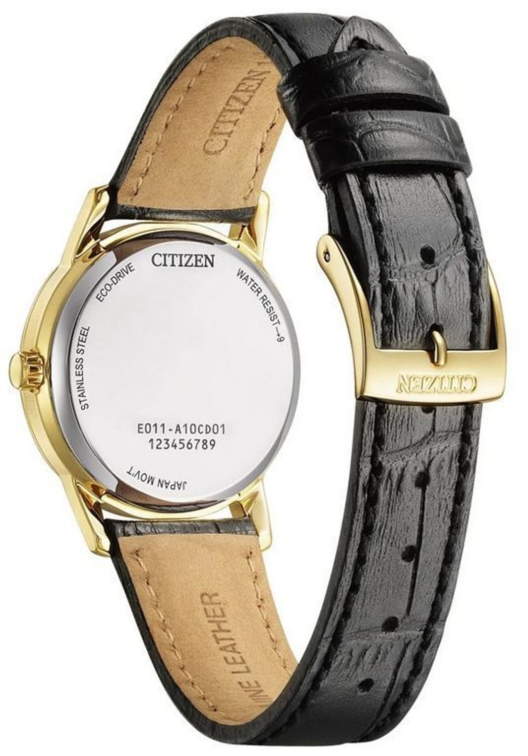 Zegarek Damski Citizen EW2722-01A Eco-Drive Elegance – Skórzany Pasek, Złota Koperta (1).jpg