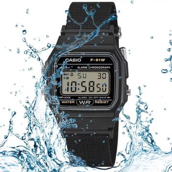 Zegarek Casio F-91WF-1AEF – zegarek cyfrowy czarny na pasku materiałowym (2).jpg