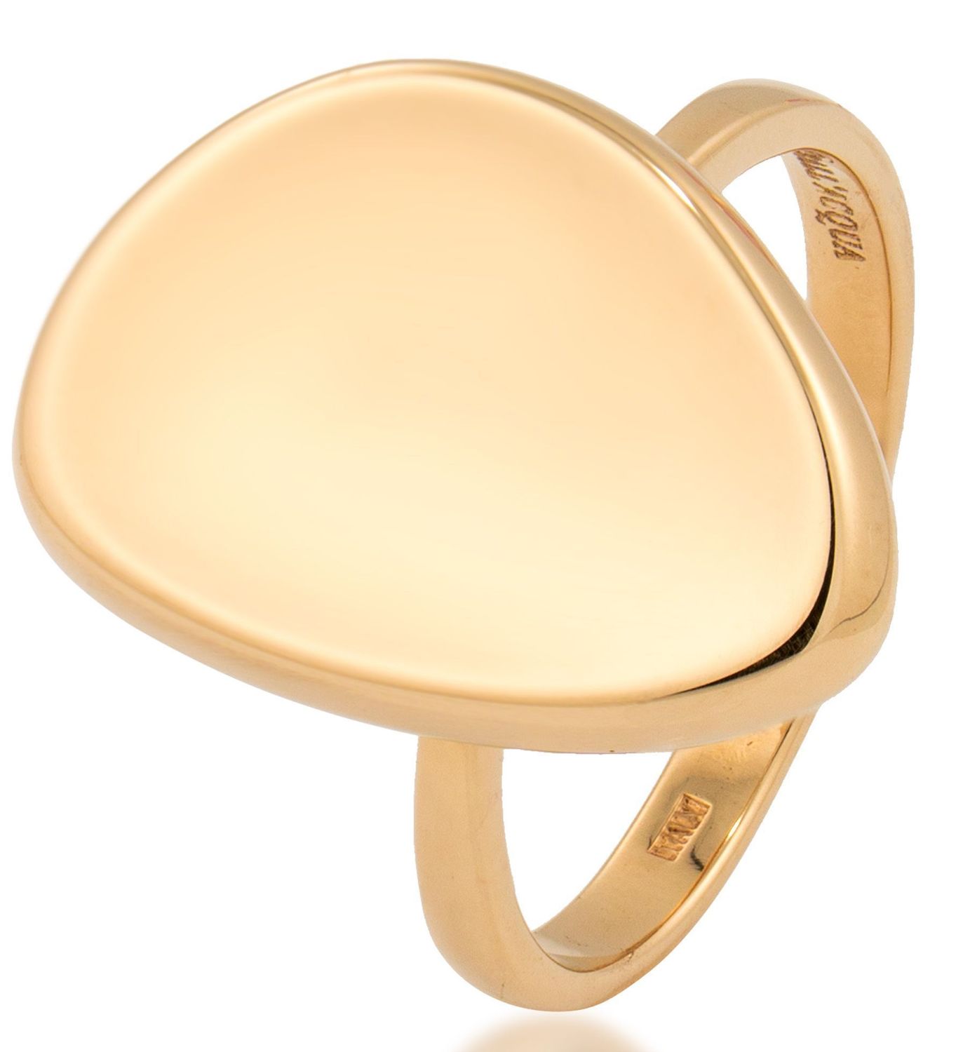 Pierścionek złoty geometryczny pr 585, F0NUA13034 Piękny pierścionek wykonany z wysokiej jakości złota próby 585. Ponadczasowy wzór inspirowany ikonami sztuki jubilerskiej podkreśli piękno1.jpg