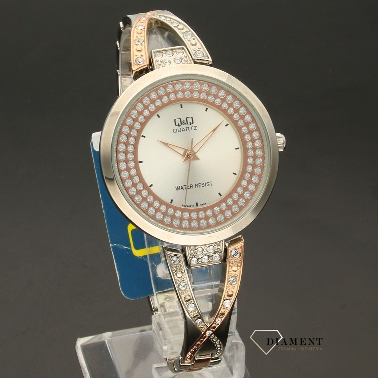 Damski biżuteryjny zegarek Q&Q F529-411 (1).jpg