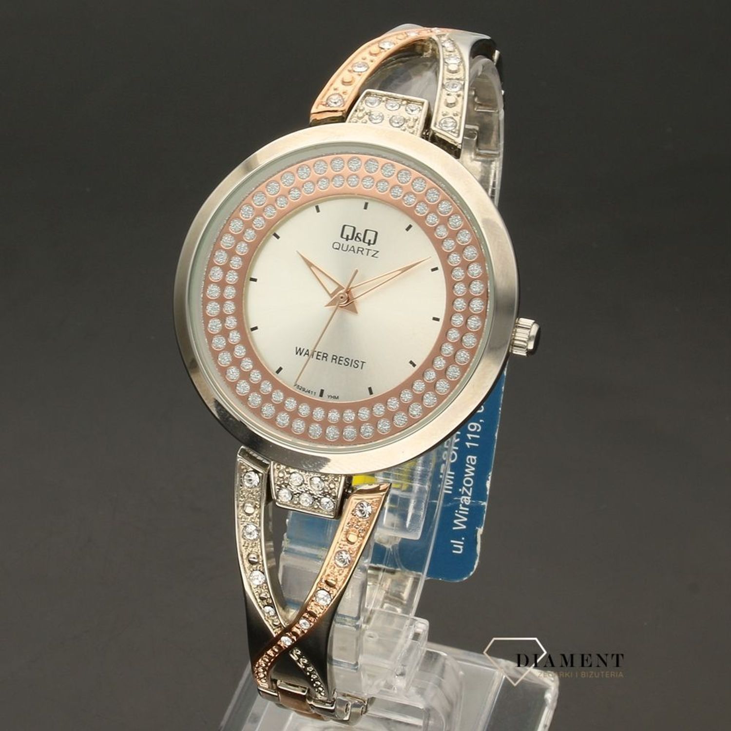 Damski biżuteryjny zegarek Q&Q F529-411 (1).jpg