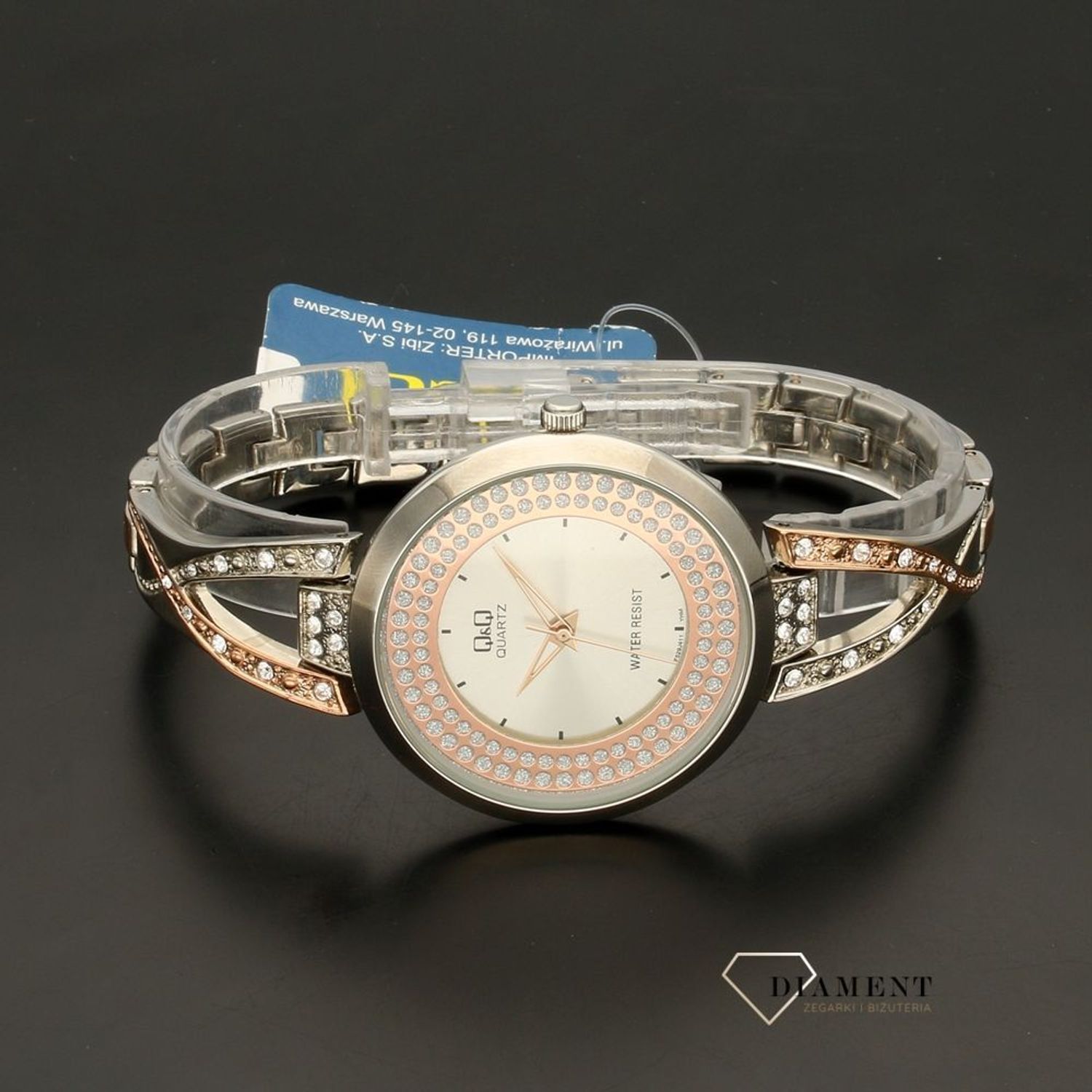 Damski biżuteryjny zegarek Q&Q F529-411 (1).jpg