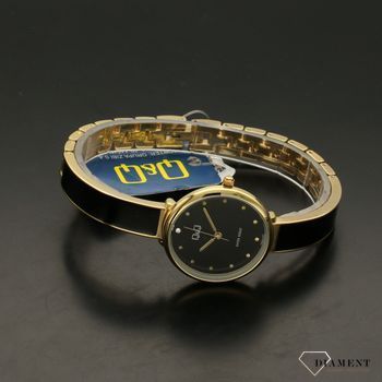 Zegarek damski na bransolecie QQ 'Czarno-złoty bigiel' F669-002 (3).jpg