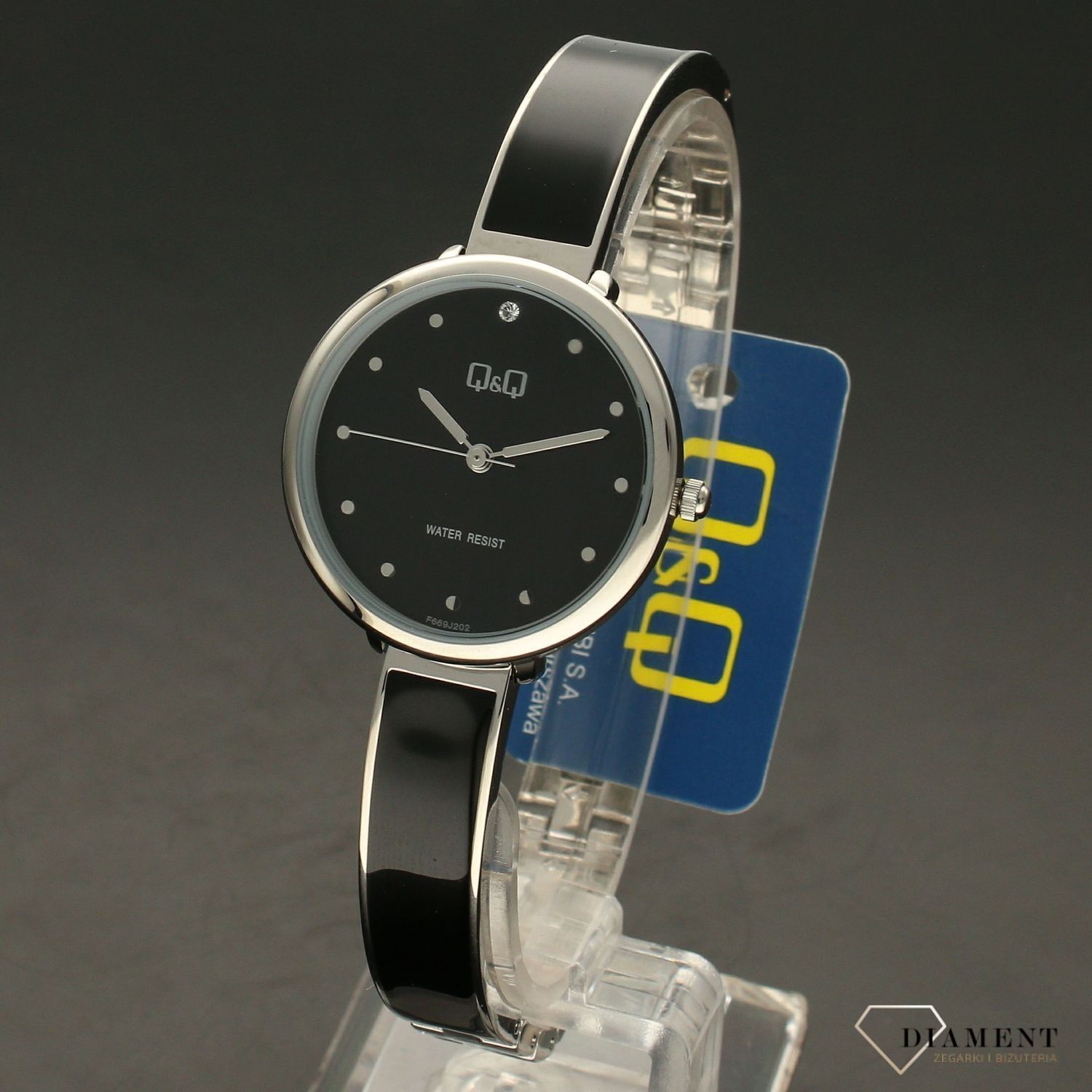 Zegarek damski na bransolecie QQ 'Czarny bigiel' F669-202 (1).jpg