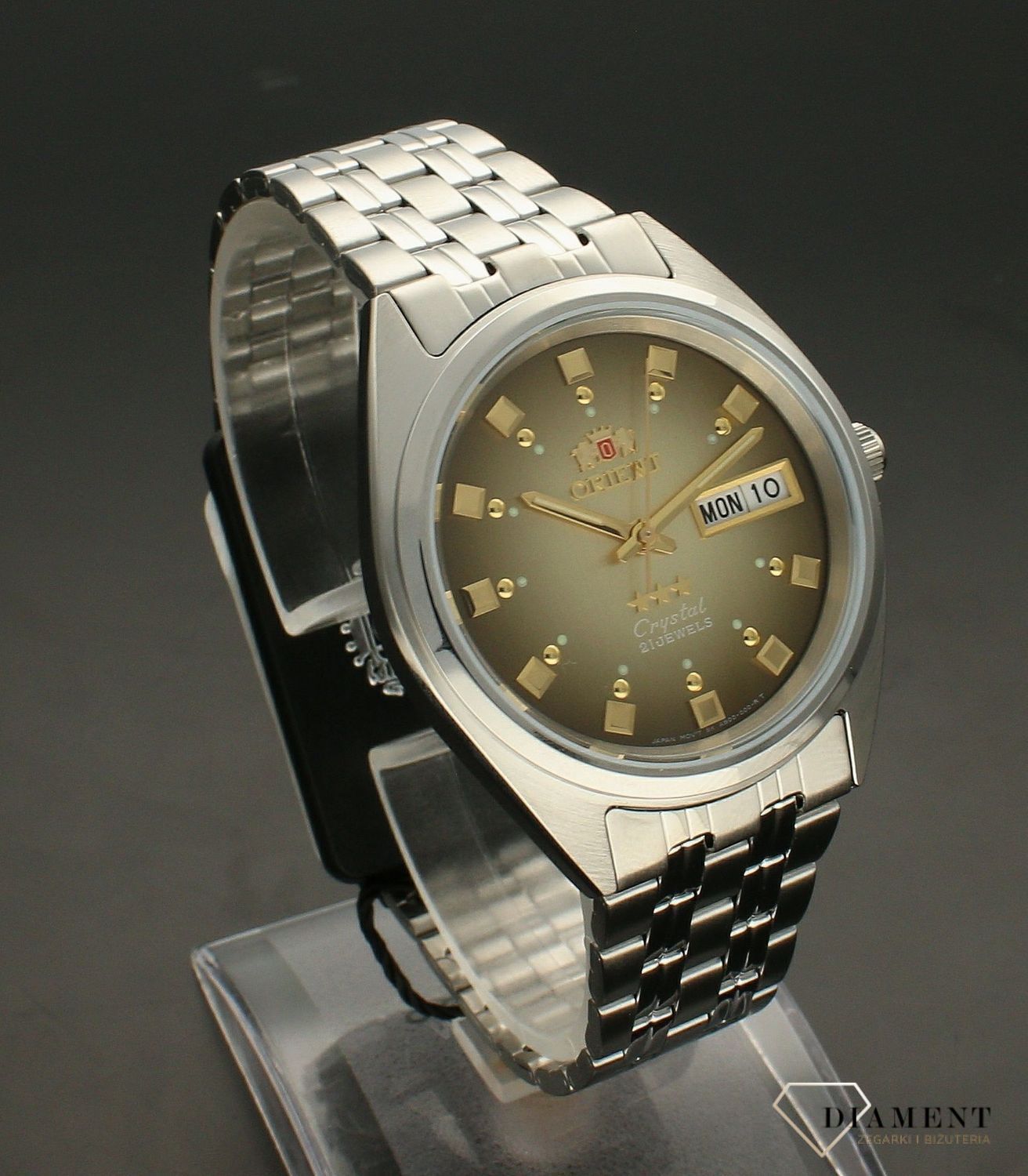 Zegarek męski japoński Orient CRYSTAL 21 JEWELS FAB00009P9 z kolekcji AUTOMATIC to zegarek mechaniczny wyposażony dodatkowo w urządzenie nazywane automatycznym naciągiem..webp