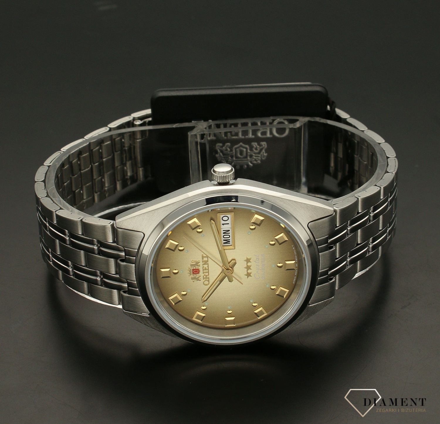 Zegarek męski japoński Orient CRYSTAL 21 JEWELS FAB00009P9 z kolekcji AUTOMATIC to zegarek mechaniczny wyposażony dodatkowo w urządzenie nazywane automatycznym naciągiem..webp
