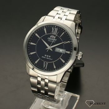 Zegarek męski ORIENT na bransolecie z niebieską tarczą z automatycznym naciągiem FAB0B001D9 ⌚  (2).jpg