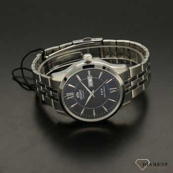 Zegarek męski ORIENT na bransolecie z niebieską tarczą z automatycznym naciągiem FAB0B001D9 ⌚  (3).jpg
