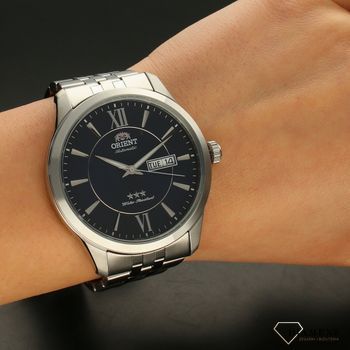 Zegarek męski ORIENT na bransolecie z niebieską tarczą z automatycznym naciągiem FAB0B001D9 ⌚  (5).jpg