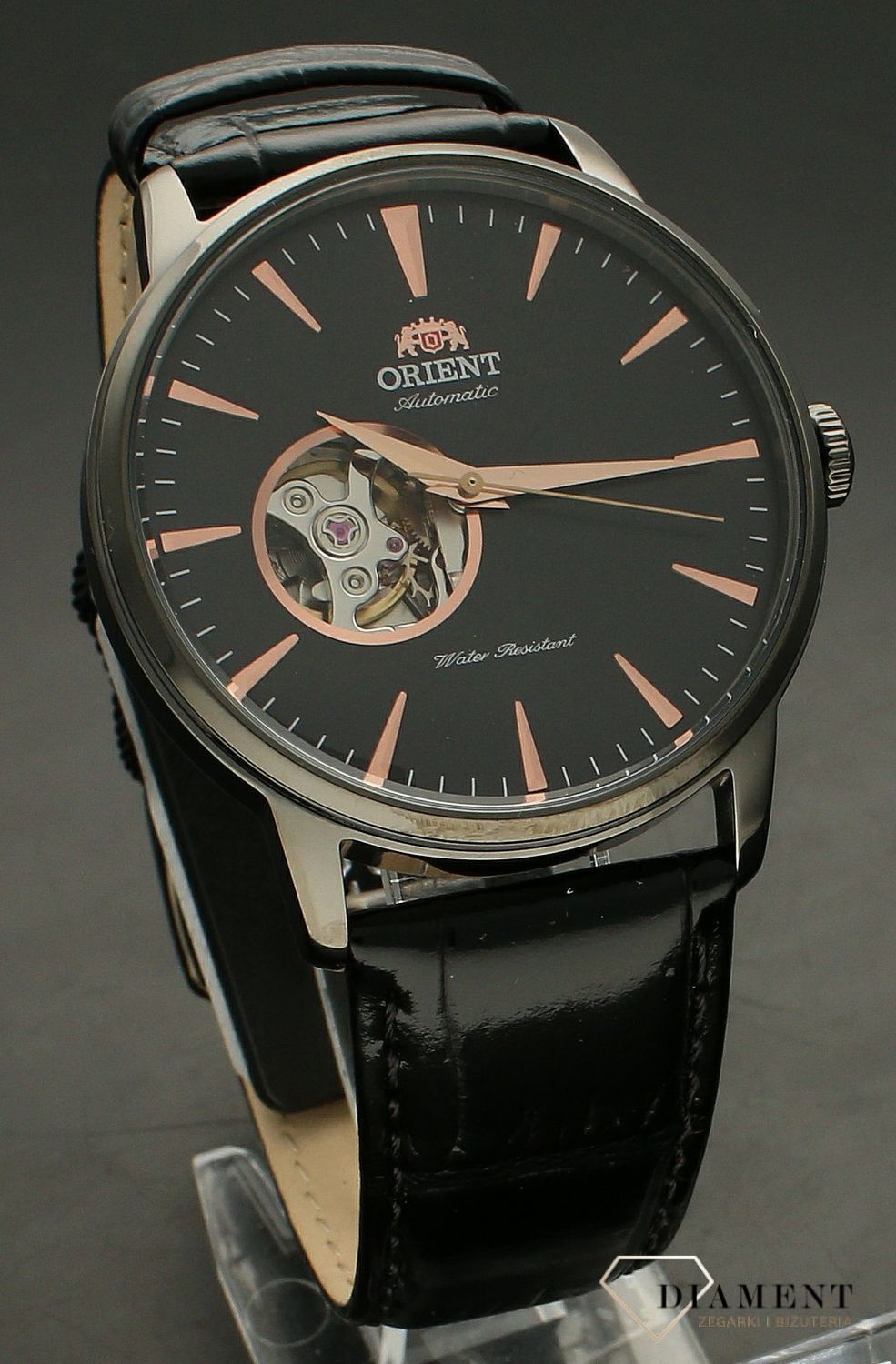 Zegarek męski Orient 2nd Generation Esteem Automatic Open Heart FAG02001B0. Zegarek męski z widocznym mechanizmem. Zegarek męski automatyczny Orient. Zegarek męski automatyczny na czarnym pasku. Męski zegarek automatyczny idealny na prezent..jpg