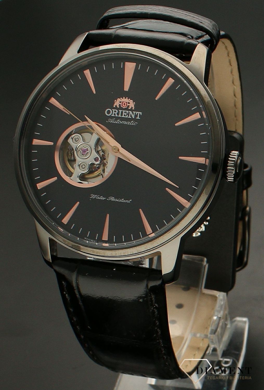 Zegarek męski Orient 2nd Generation Esteem Automatic Open Heart FAG02001B0. Zegarek męski z widocznym mechanizmem. Zegarek męski automatyczny Orient. Zegarek męski automatyczny na czarnym pasku. Męski zegarek automatyczny idealny na prezent..jpg