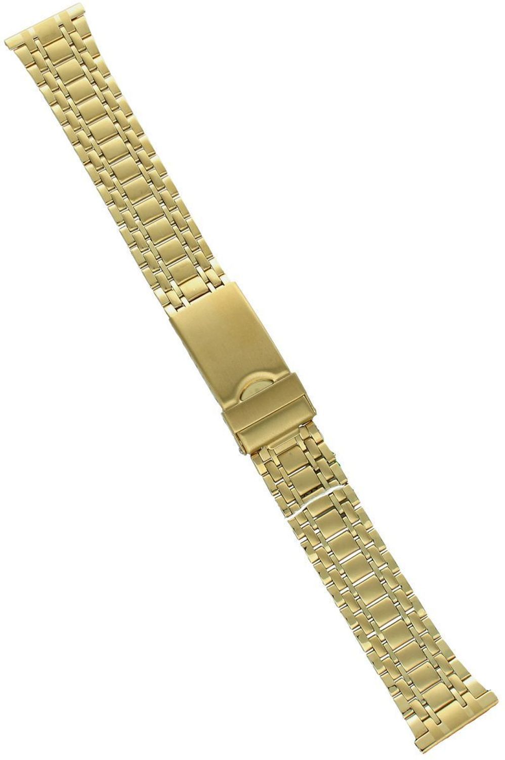 Pozłacana stalowa bransoleta do zegarka FB102 o szerokości mocowania 20 mm i długości 18,5 cm. Elegancka, trwała i uniwersalna, pasuje do zegarków ze standardowym mocowaniem.1.jpg