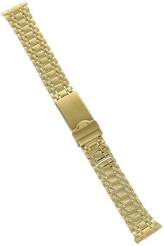 Pozłacana stalowa bransoleta do zegarka FB102 o szerokości mocowania 20 mm i długości 18,5 cm. Elegancka, trwała i uniwersalna, pasuje do zegarków ze standardowym mocowaniem.1.jpg