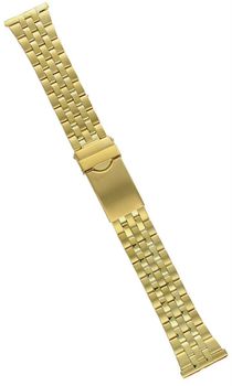Złota stalowa bransoleta do zegarka CONDOR FB119 o szerokości mocowania 22 mm i długości 18 cm. Elegancka, trwała i uniwersalna, pasuje do zegarków ze standardowym mocowaniem.1.jpg