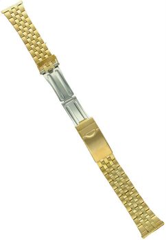 Złota stalowa bransoleta do zegarka CONDOR FB119 o szerokości mocowania 22 mm i długości 18 cm. Elegancka, trwała i uniwersalna, pasuje do zegarków ze standardowym mocowaniem.2.jpg