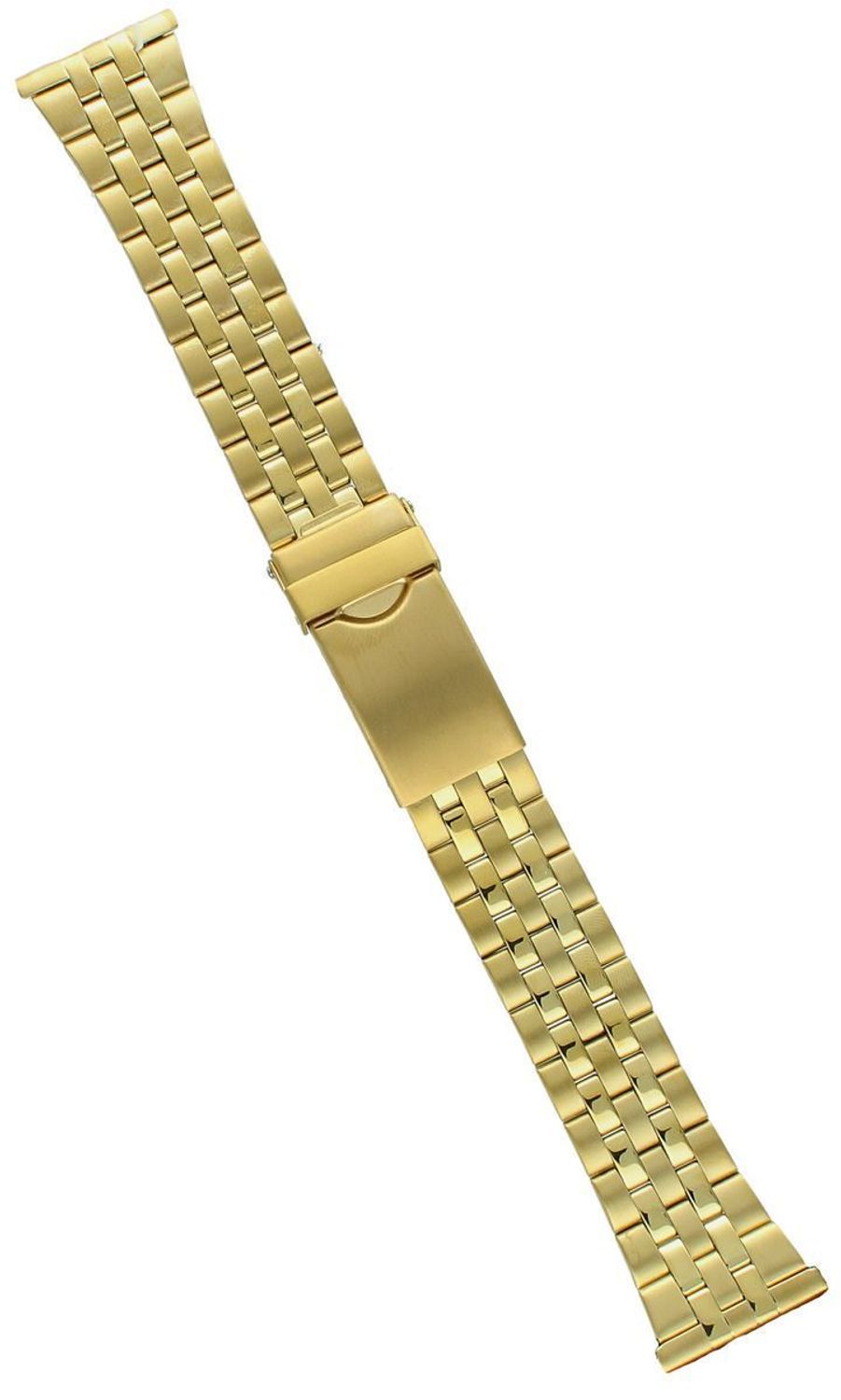 Złota stalowa bransoleta do zegarka CONDOR FB119 o szerokości mocowania 22 mm i długości 18 cm. Elegancka, trwała i uniwersalna, pasuje do zegarków ze standardowym mocowaniem.1.jpg