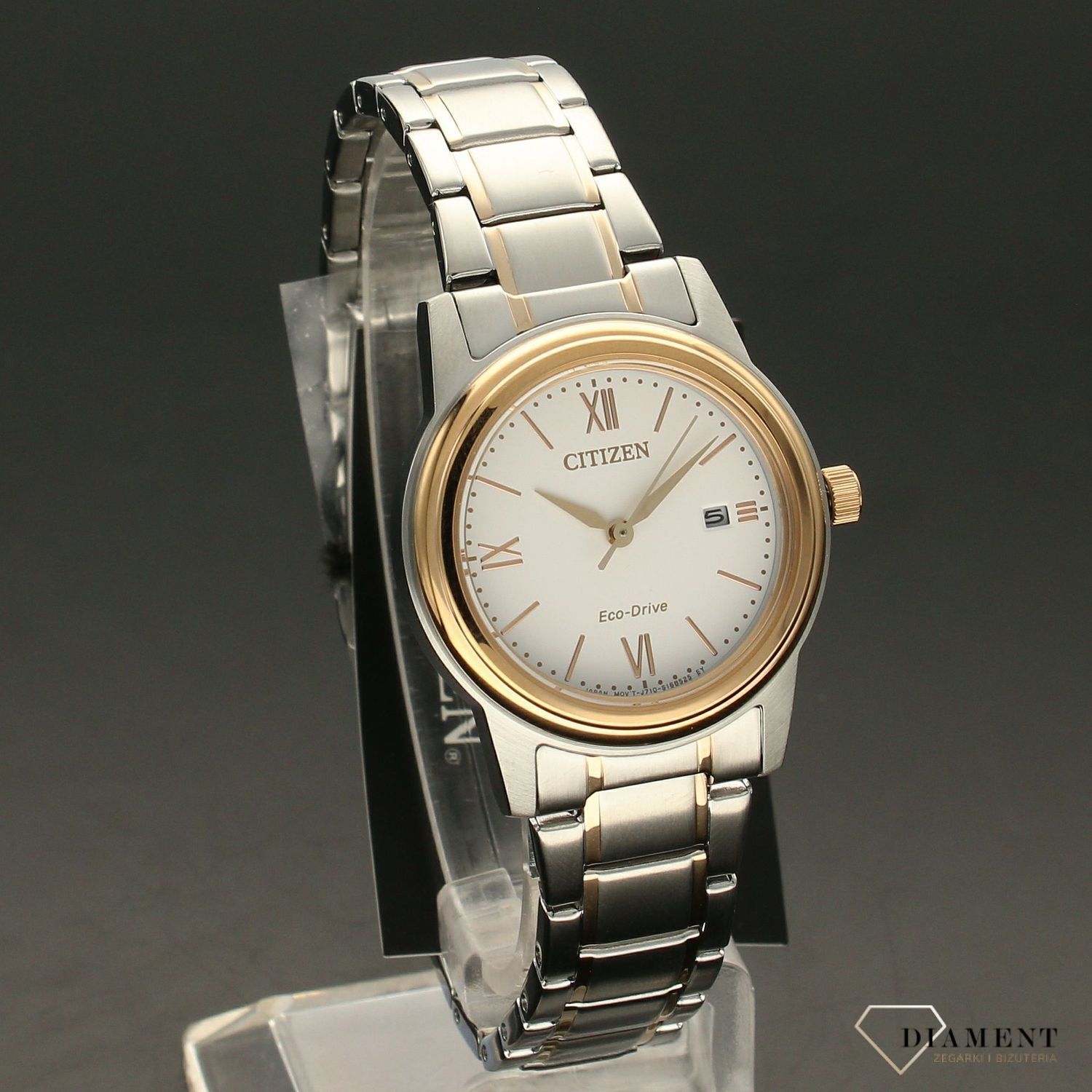 Zegarek damski na bransolecie zasilany światłem CITIZEN FE1226-82A.jpg