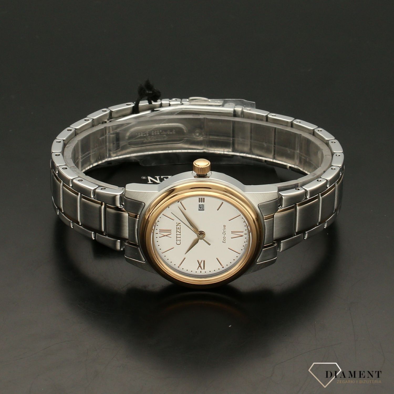 Zegarek damski na bransolecie zasilany światłem CITIZEN FE1226-82A.jpg