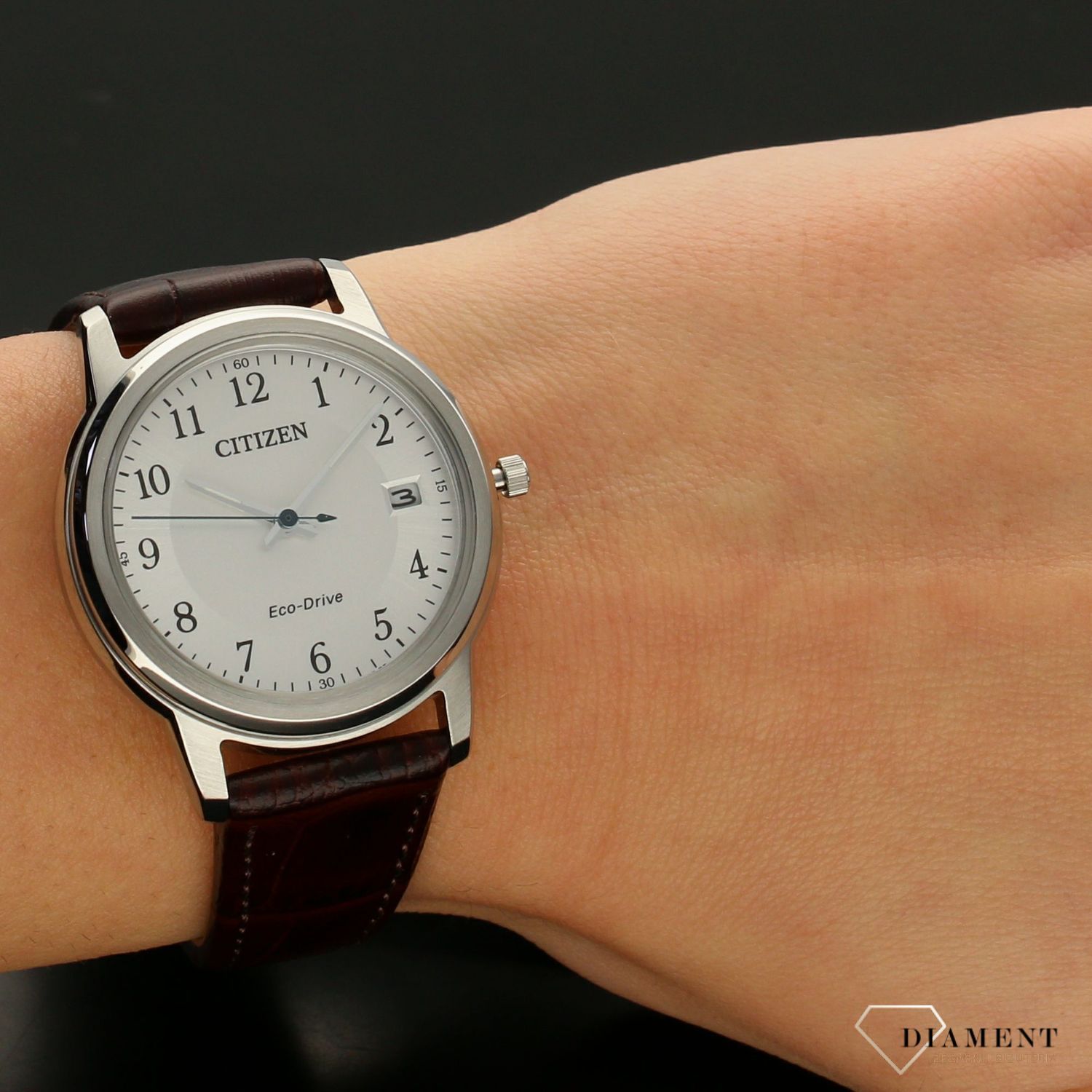 Zegarek damski Citizen 'Klasyk z akumulatorem na brązowym pasku' FE6011-14A.jpg