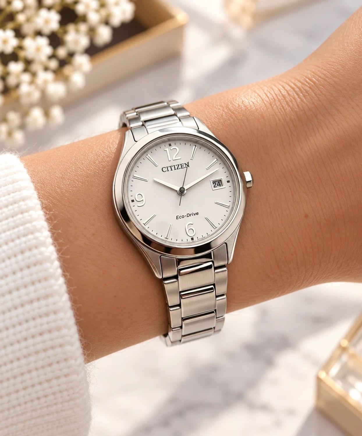 Zegarek damski Citizen Trendy Colors Eco-Drive FE6121-67A – elegancki srebrny zegarek z białą tarczą (2).jpg