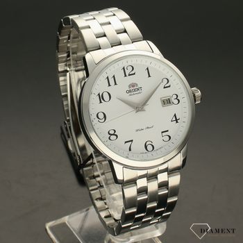 Zegarek męski na bransolecie marki Orient Automatic FER2700DW0 z białą tarczą i czarnymi cyframi ✓ Prezent dla taty ✓ (1).jpg