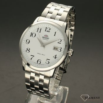 Zegarek męski na bransolecie marki Orient Automatic FER2700DW0 z białą tarczą i czarnymi cyframi ✓ Prezent dla taty ✓ (2).jpg