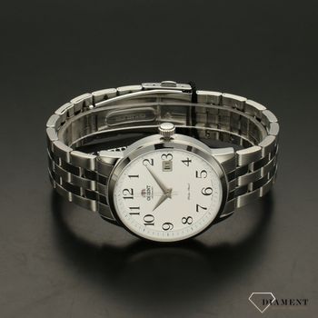 Zegarek męski na bransolecie marki Orient Automatic FER2700DW0 z białą tarczą i czarnymi cyframi ✓ Prezent dla taty ✓ (3).jpg