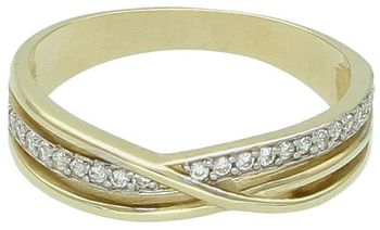Złoty pierścionek damski próby 585 z cyrkoniami, model FJP000000-019. Elegancki i wygodny. Waga 2,41 g, szerokość 4 mm2 mm. Idealny prezent dla kobiety.2.jpg