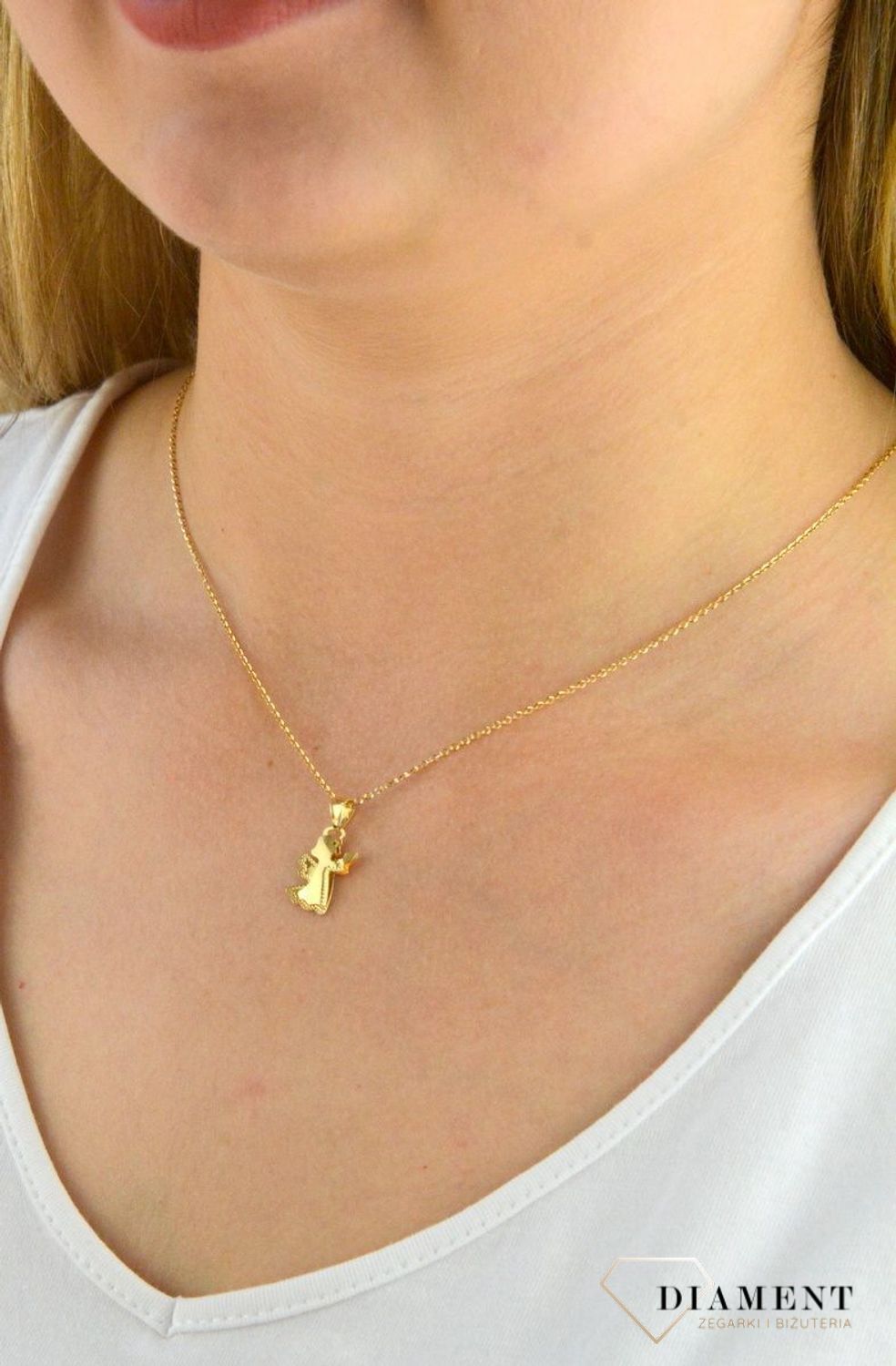 Złota zawieszka 585 aniołek diamentowany FJZ000000-039.jpg