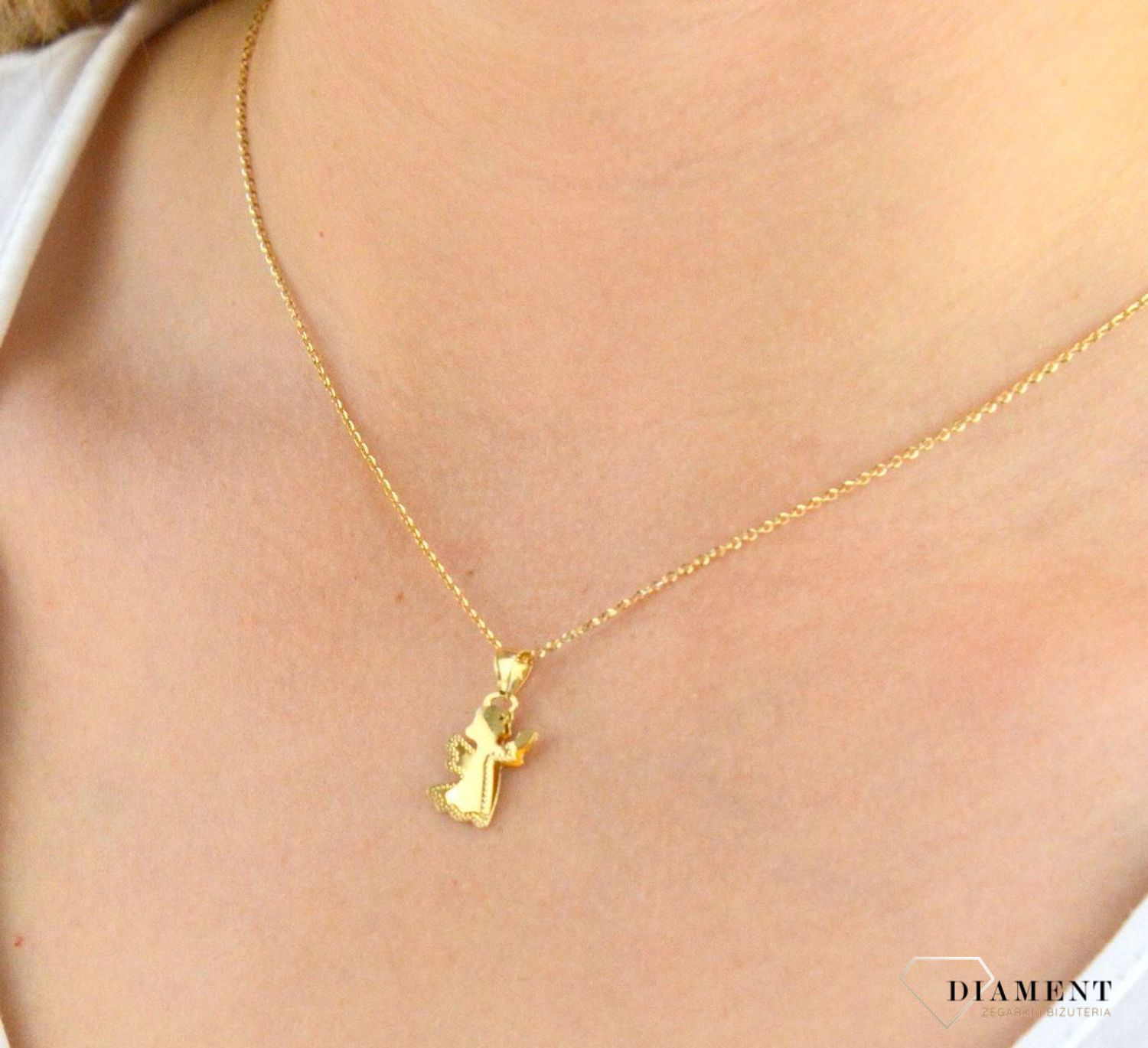 Złota zawieszka 585 aniołek diamentowany FJZ000000-039.jpg