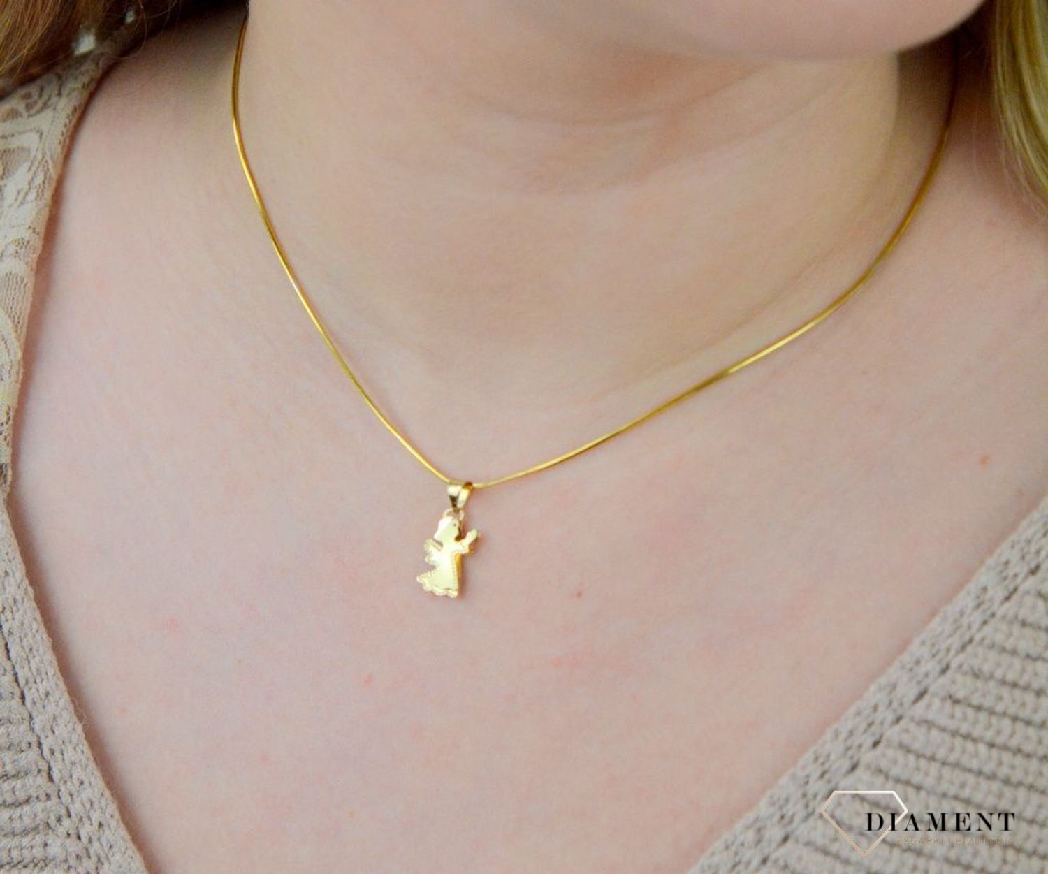 Złota zawieszka 585 aniołek diamentowany FJZ000000-039.jpg
