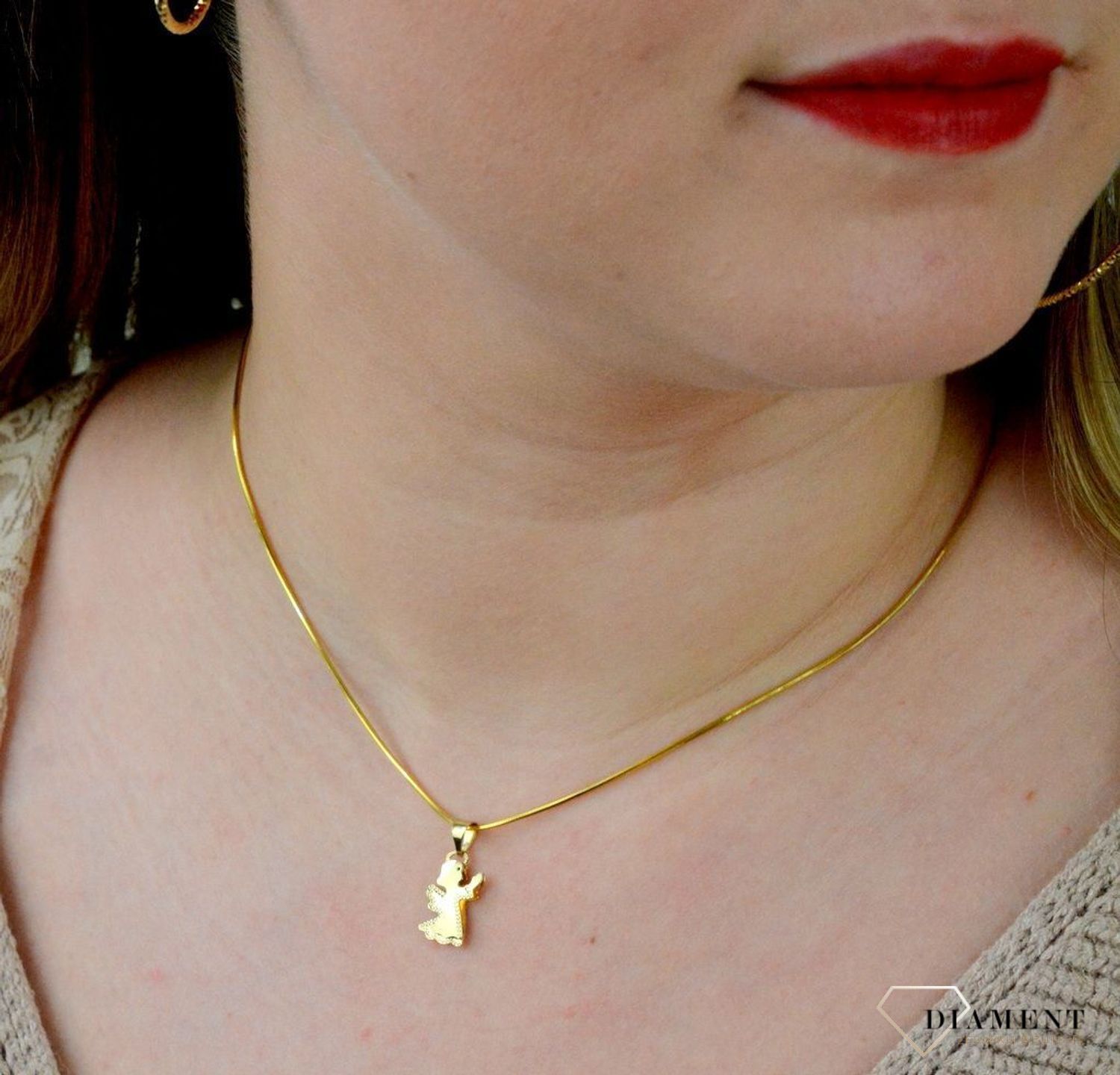 Złota zawieszka 585 aniołek diamentowany FJZ000000-039.jpg