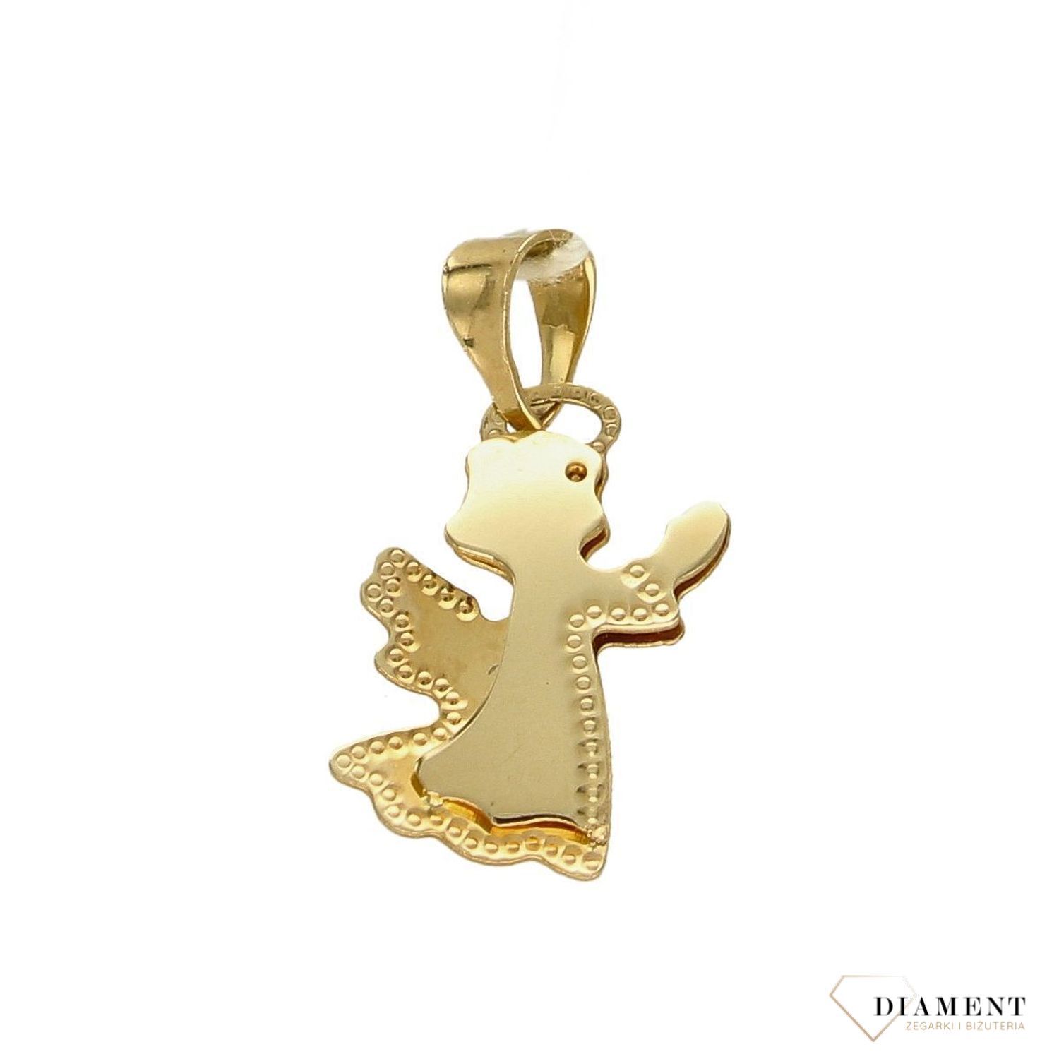 Złota zawieszka 585 aniołek diamentowany FJZ000000-039.jpg