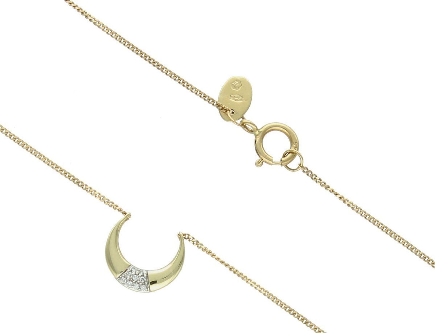 Naszyjnik księżyc, gwiazdka DIAMENT złoty, diamenty próba 585 . Niezwykły naszyjnik z księżycem z diamentami. Prezent dla narzeczonej. Prezent dla mamy. 1.jpg