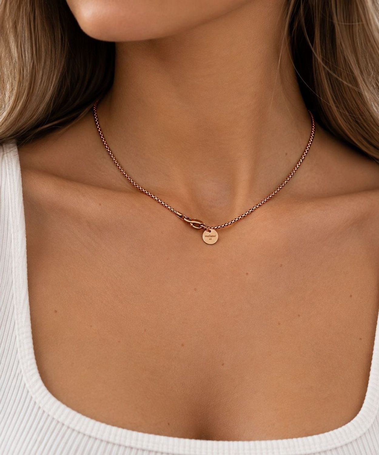 Naszyjnik Melano FN06RG rose gold 42 cm + charms turkus syntetyczny.jpg