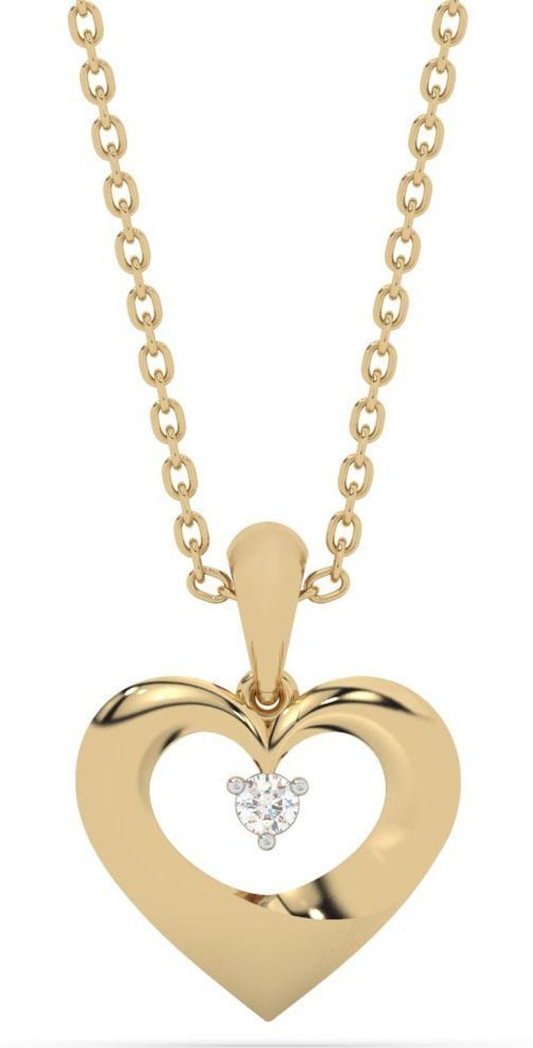 Złota zawieszka FP26303Y w kształcie serca z diamentem 0,04ct HSI. Próba 585, 1,00 g, wymiary 1,2 x 1,5 cm. Idealna na prezent z serca 💛1.jpg