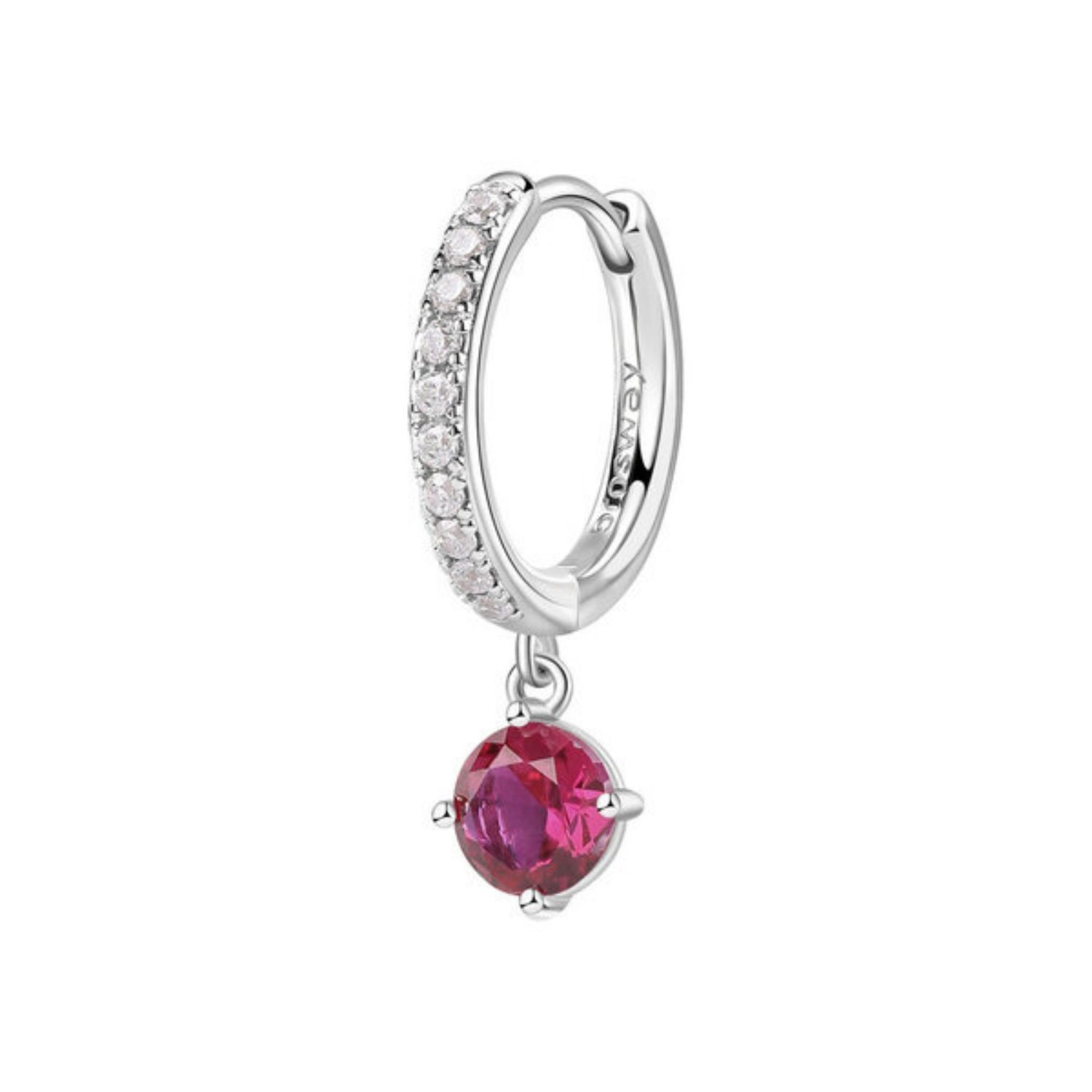 Kolczyk pojedynczy Brosway Fancy Passion Ruby FPR86 srebro 925 rodowane z czerwonymi i białymi cyrkoniami – 25 mm (1 szt.).jpg