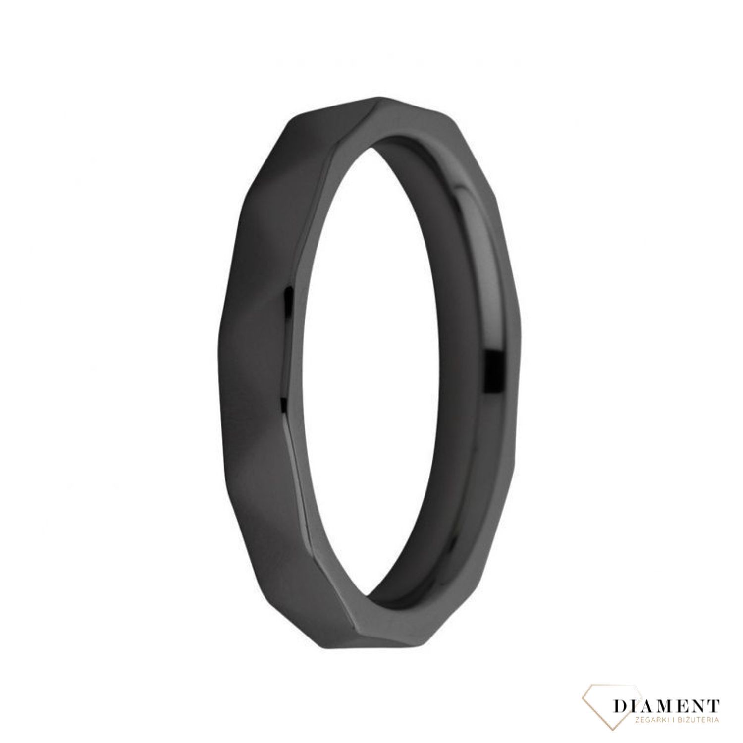 Piękny, delikatny, ceramiczny czarny pierścionek . Pierścionki Damskie w Sklepie z Biżuterią zegarki-diament.pl. Piękne i Eleganckie pierścionki dla Kobiet. Darmowa wysyłka..jpg