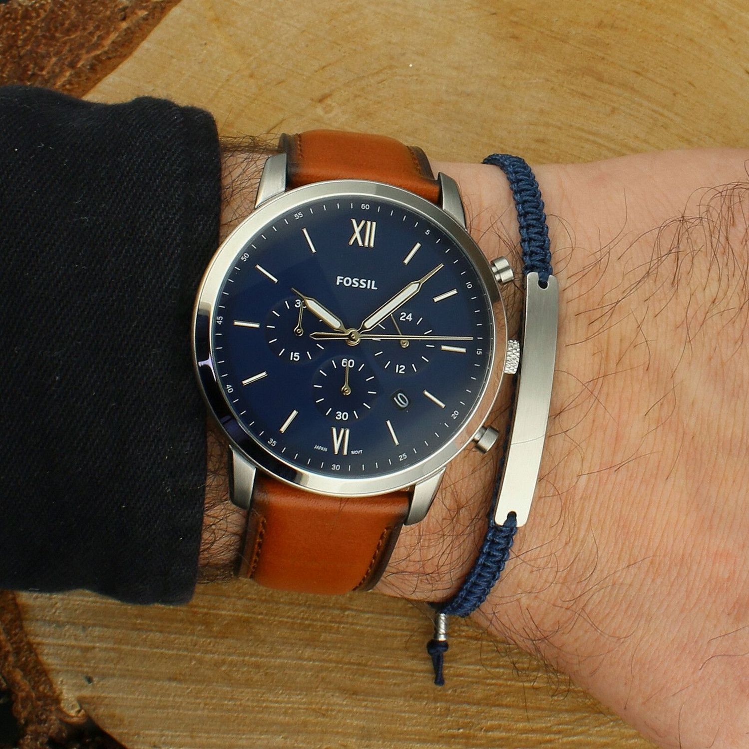 Zestaw prezentowy Fossil Neutra Komplet Zegarek i Bransoletka do graweru FS5708SET blue..jpg