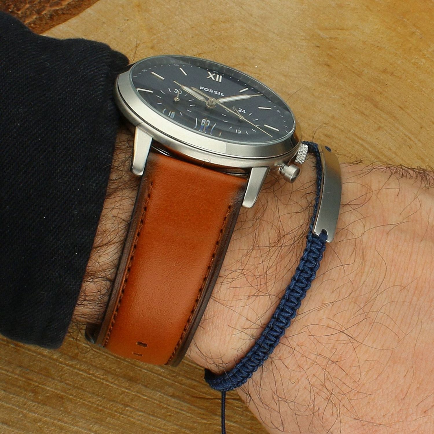 Zestaw prezentowy Fossil Neutra Komplet Zegarek i Bransoletka do graweru FS5708SET blue..jpg