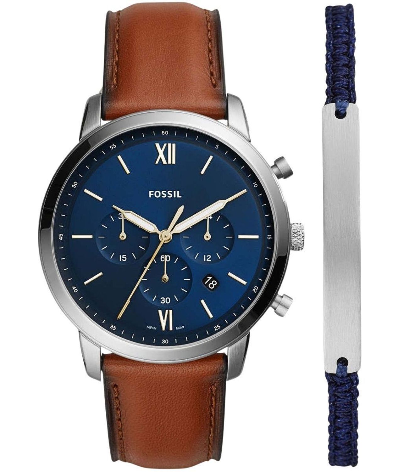 Zestaw prezentowy Fossil Neutra Komplet Zegarek i Bransoletka do graweru FS5708SET blue..jpg