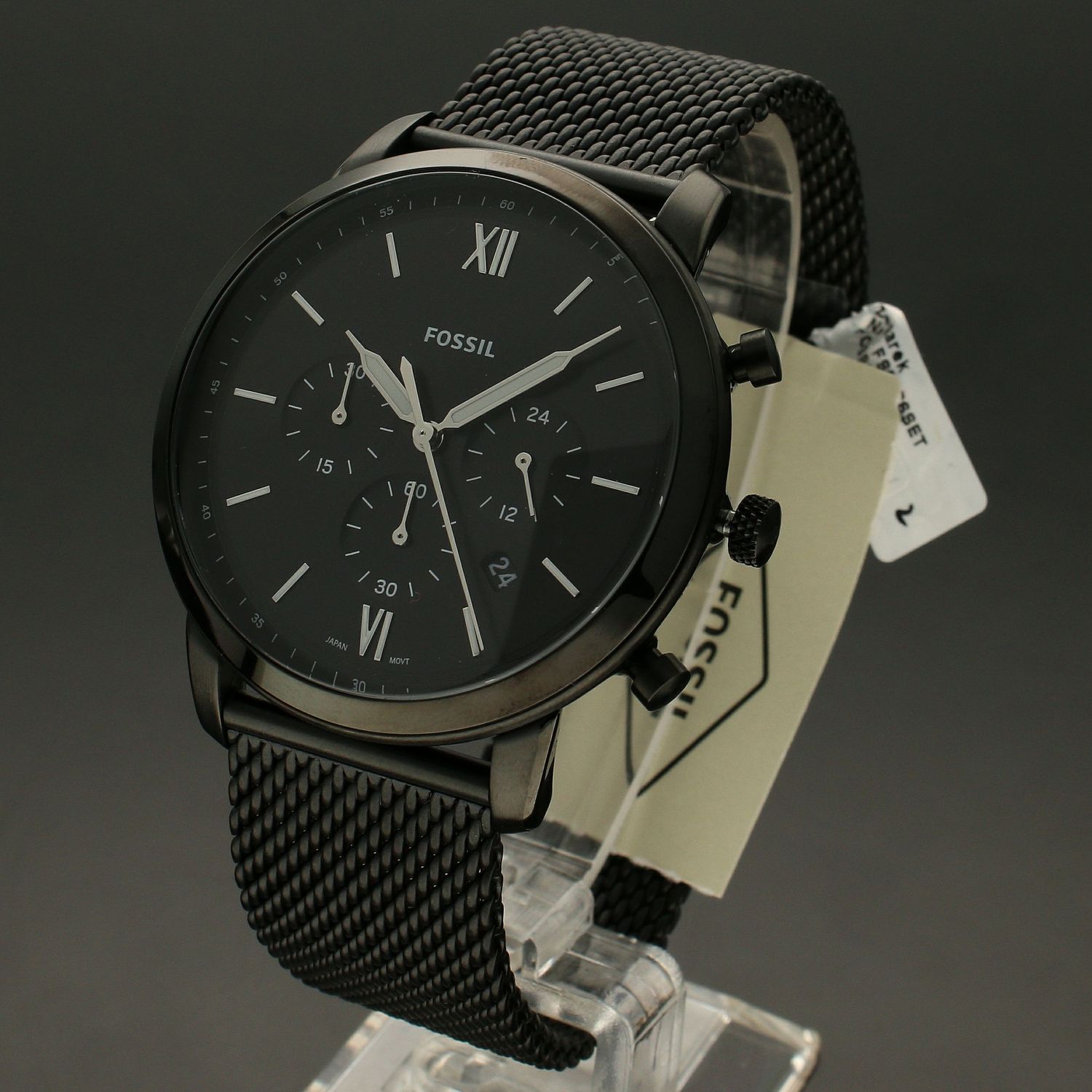 Zegarek męski na czarnej bransolecie FS5786SET w zestawie ze skórzaną bransoletką to trafiony prezent dla mężczyzny  (2).jpg