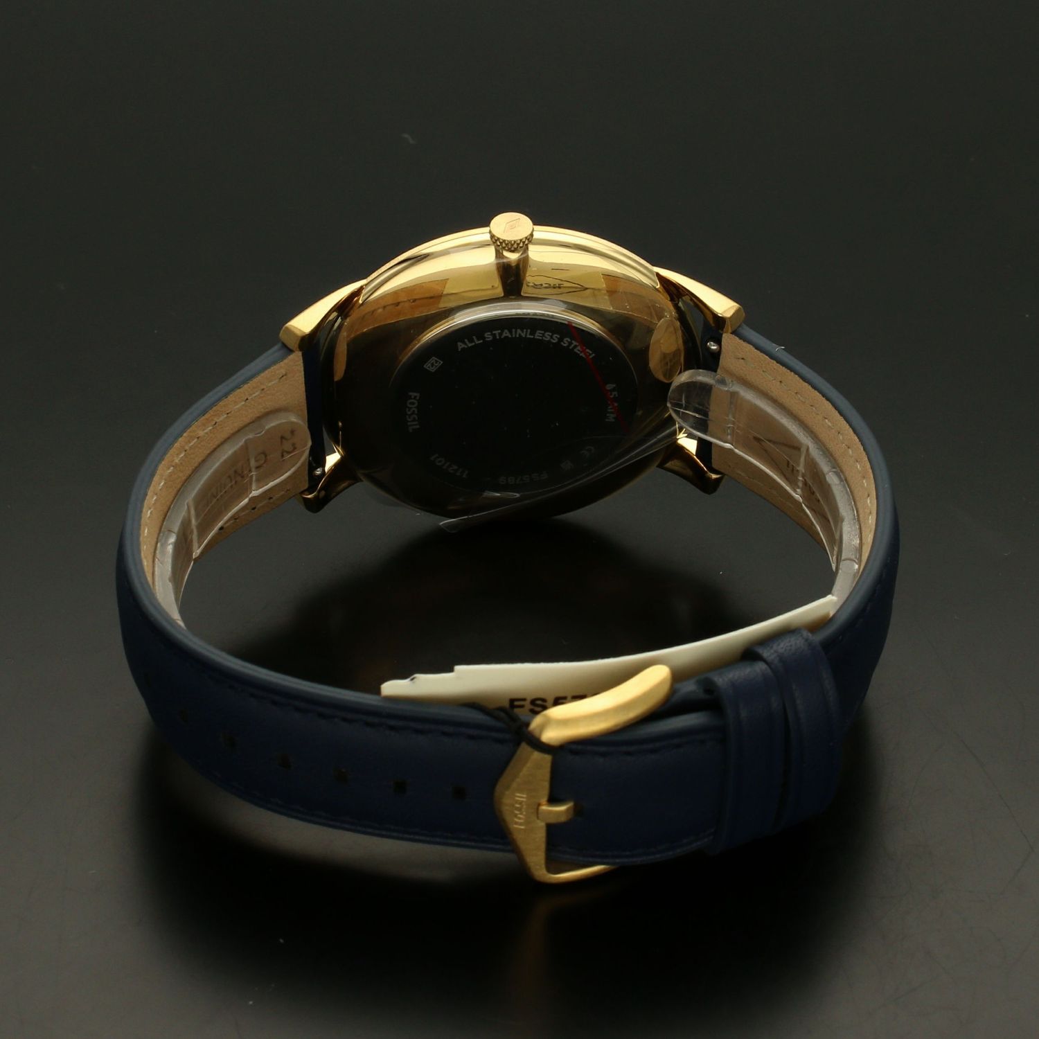 Zegarek męski pozłacany na niebieskim pasku Fossil  The Minimialist 3H FS5789 (2).jpg